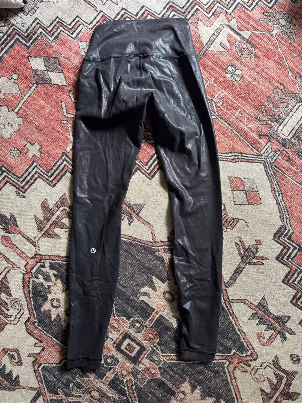 lululemon athletica Black Shiny High-Rise Leggings